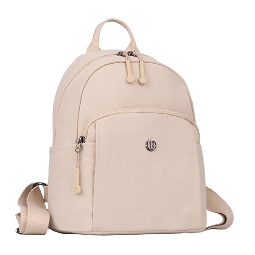 12o12 Women Travel Backpack, Multiple Pockets, Smart Organization, Lightweight Casual Daypack | Fashion Shoulder Sling Handbag Stylish for Travel, Work, Office, Picnic, Shopping College (Beige)
