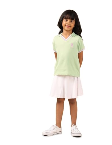 U.S. POLO ASSN. Kids 0 Cotton Solid Short Sleeves Polo Collar T-Shirts (UGTSH0426_Green_12M)