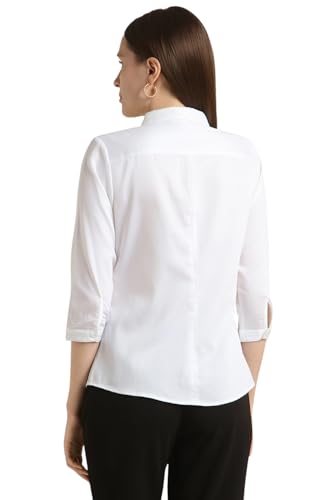 Van Heusen Women's Regular Fit Solid 3/4 Sleeve Cotton Rich Formal Shirt