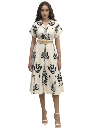 VERO MODA Womens Midi Dress Ecru