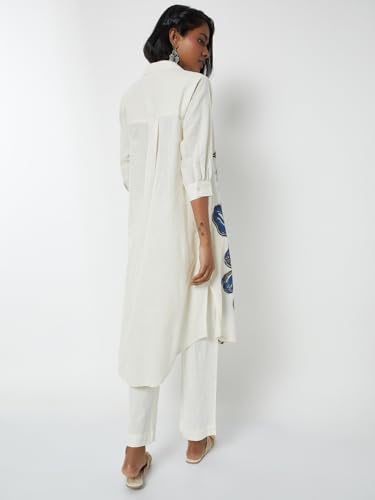 Max Women's Cotton Blend Kurta Set (CTKST54183_Off White