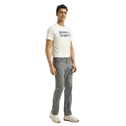 Levi's Men's 513 Grey Slim Straight Fit Mid Rise Jeans