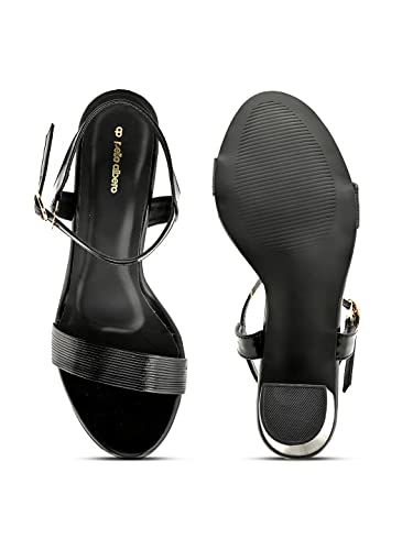 pelle albero Women Black Solid Back Strap Block Heels Sandals PA-MS-S295_BLACK_35