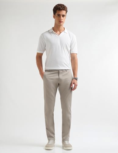 Arrow Sports Men's Slim Casual Pants (ASAKTR2557_Beige
