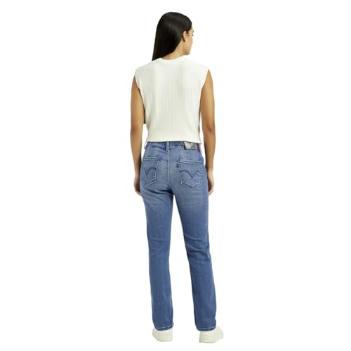 Levi's Women's Mid Rise Straight Fit Light-Blue Jeans