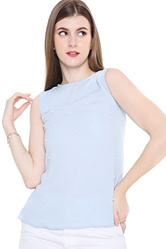 OJ Women's Pearl Embellished Sleeveless Top (XX-Large)