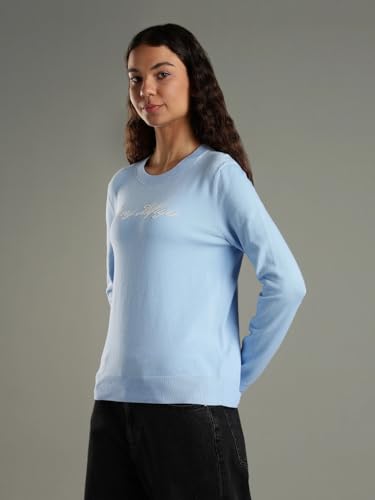 Tommy Hilfiger Regular Fit Cotton Round Neck Sweater Blue