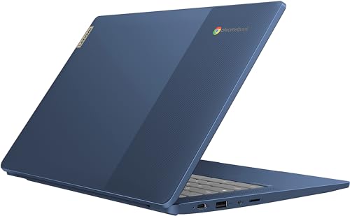 Lenovo IdeaPad Slim 3 14" Chromebook Laptop (14" FHD Touchscreen, 8-Core MediaTek Kompanio 520, 4GB RAM, 128GB(64GB eMMC+64GB SD)), Webcam, 13.5-Hrs Long-Battery Life, IST Card, Chrome OS, Abyss Blue