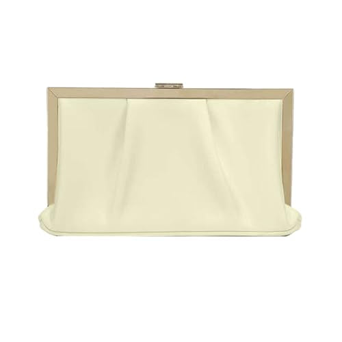 Lavie Luxe Pleatz Solid Synthetic Zipper Closure Women's Clutch (OFF_WHITE,MEDIUM)