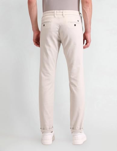 Arrow Sports Men's Slim Casual Pants (ASAITR2456_Beige