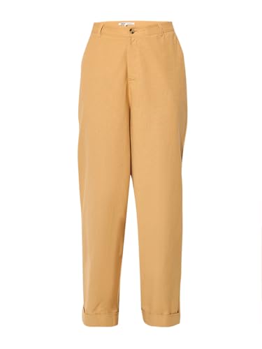 ONLY Women Regular Fit High-Rise Brown Pants