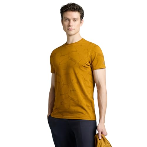Yellow Abstract Print Short Sleeved T-Shirt