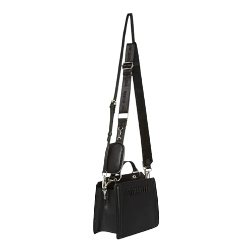 Steve Madden Bevelyn Convertible Tote Bag, Black, One Size, Bevelyn Convertible Crossbody Bag