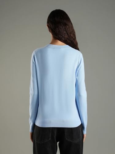 Tommy Hilfiger Regular Fit Cotton Round Neck Sweater Blue