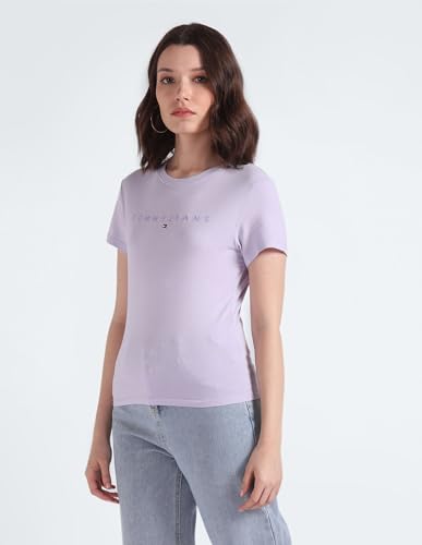 Tommy Hilfiger Womens Purple Color T-Shirt (L)