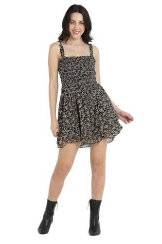 American Eagle Women Handkerchief Hem Ruffle Floral Mini Dress
