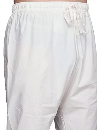Manyavar Plain Knee Long Kurta and Churidar Set for Men - (Yellow, Large)