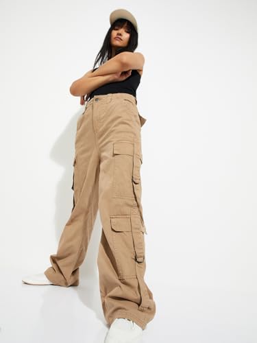 Max URB_N Women Solid Cargos (Brown_32)