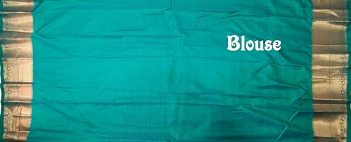 VFCollections Women's Traditional Handloom Kanchipuram Silk Pure Pattu Sarees | Rich Zari Woven Design | Bridal Saree | Unstitched Blouse -3