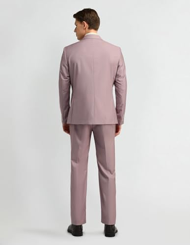 Arrow Men's Polyester Classic Business Suit Pants Set (ARAISU5566_Medium Pink