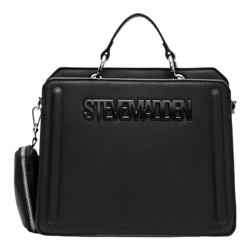 Steve Madden Bevelyn Convertible Tote Bag, Black, One Size, Bevelyn Convertible Crossbody Bag