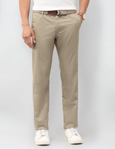 U.S.Polo Association Men's Denver Slim Fit Satin Trousers (USTRO160D_Brown_36)