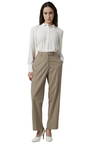 Van Heusen Women's Regular Casual Pants (VWTFFRGF645054_Beige