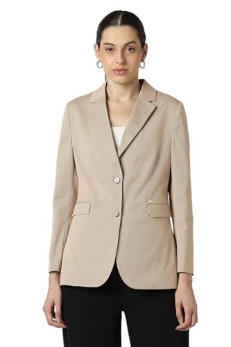 Women Beige Solid Blazer