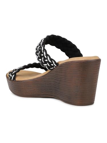 Inc.5 Womens Black Casual Solid Round Toe Wedge Heels