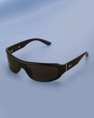 Carlton London Black with Silver Toned and Black Polarised Lens Sports Sunglass for men