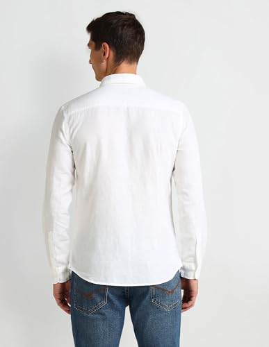 U.S. Polo Assn. Denim Co. Slim Fit Poplin Linen Shirt White