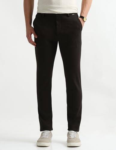 Arrow Sports Men's Slim Casual Pants (ASAKTR2626_Olive