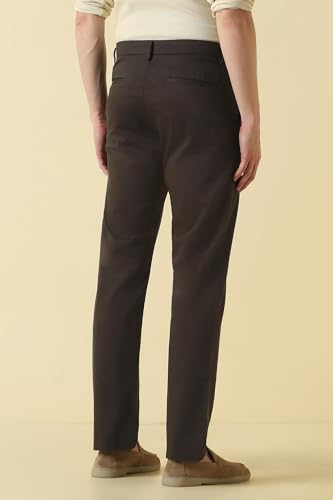 Men Brown Solid Casual Trousers