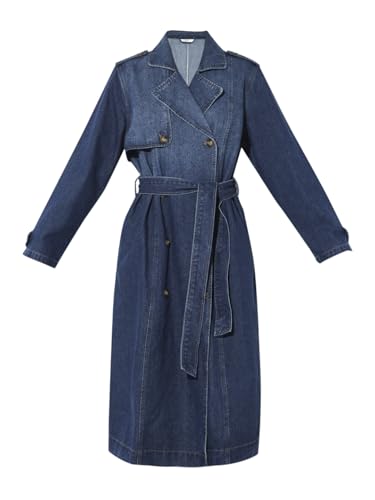 ONLY Women's Solid Regular Fit Blue Coat