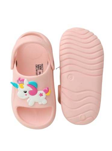 Yellow Bee Cute Unicorn Design Sandals For Girls - Pink,5C,2-2.5 Years