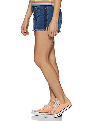 Nush by Anushka Sharma Women's Shorts (NSH119DENSHT318_Blue_30)