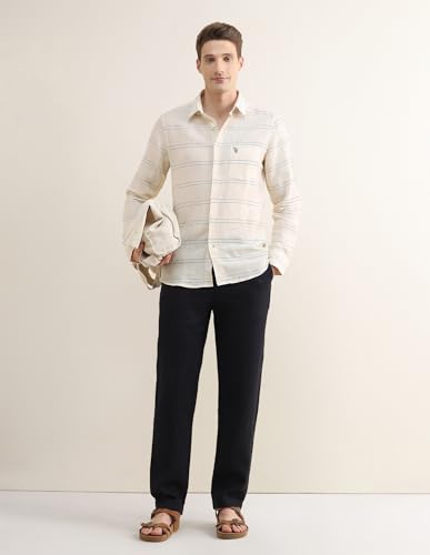 U.S.Polo Association Men's Horizontal Striped Regular Fit Shirt