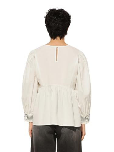 ONLY Women's Fit and Flare White Top