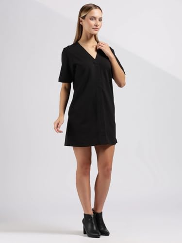 Viscose V-Neck Shift Dress