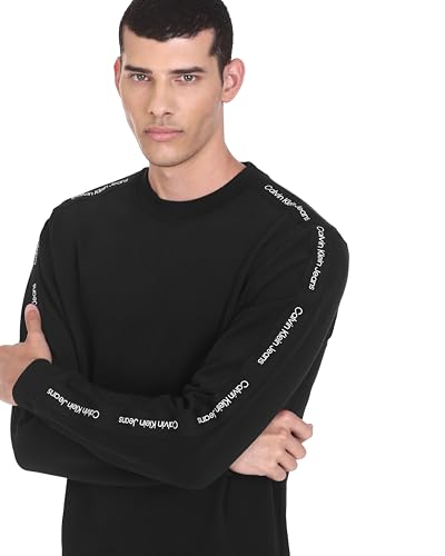 Calvin Klein Mens Black Solid Sweat Shirt (S)