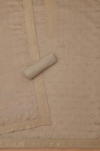 Soch Womens Beige Gajji Silk Woven Design Unstitch Dress Material With Zari Woven