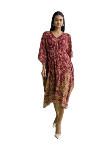 Aarke Ritu Kumar Maroon Rayah Kaftan