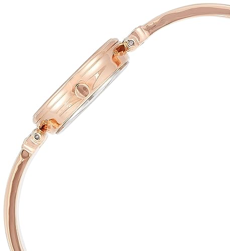 Anne Klein Women's AK/1980BMRG Diamond-Accented Dial Blush Pink and Rose Gold-Tone Bangle Watch