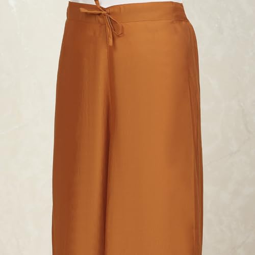 Biba Women's Orange Chanderi Unstitched Suit Set