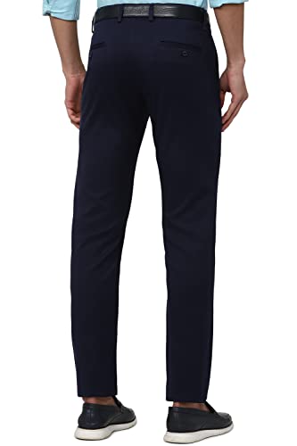 Men Navy Solid Trousers