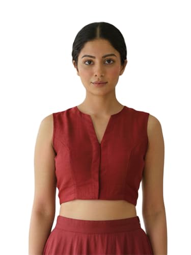 Thevasa Women's Dupion Raw Silk Modern Twist Blouse