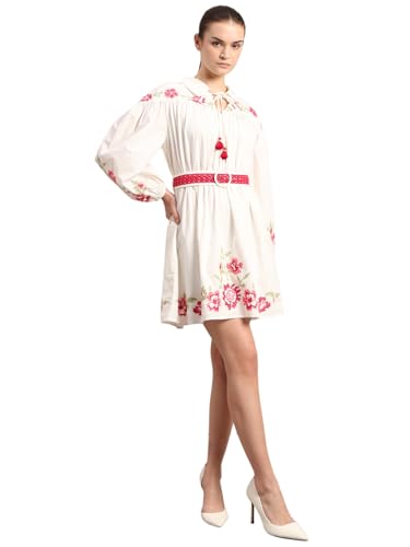 VERO MODA Women's Fit and Flare White Dress