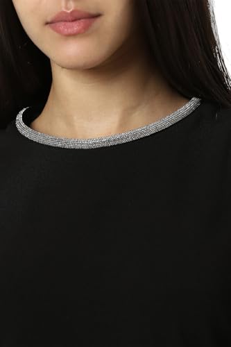 Women Black Solid Party Dress