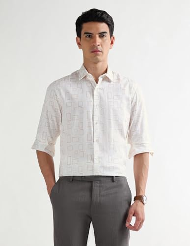 Arrow Beige Formal Shirt_ARAEOSH3080_40