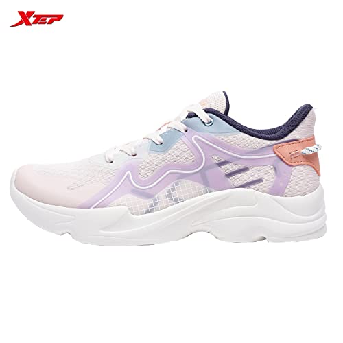 XTEP Women's Pink Mauve Mist Retro Stylish Textile Upper IPR Sole Casual Shoes (3.5 UK)